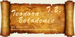 Teodora Belodedić vizit kartica
